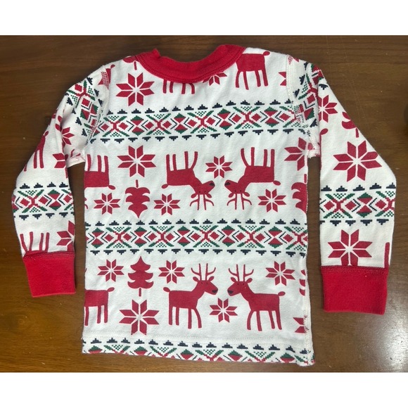 Hanna Andersson Pajamas US 2T White and Red Winter Deer Christmas - Picture 3 of 7